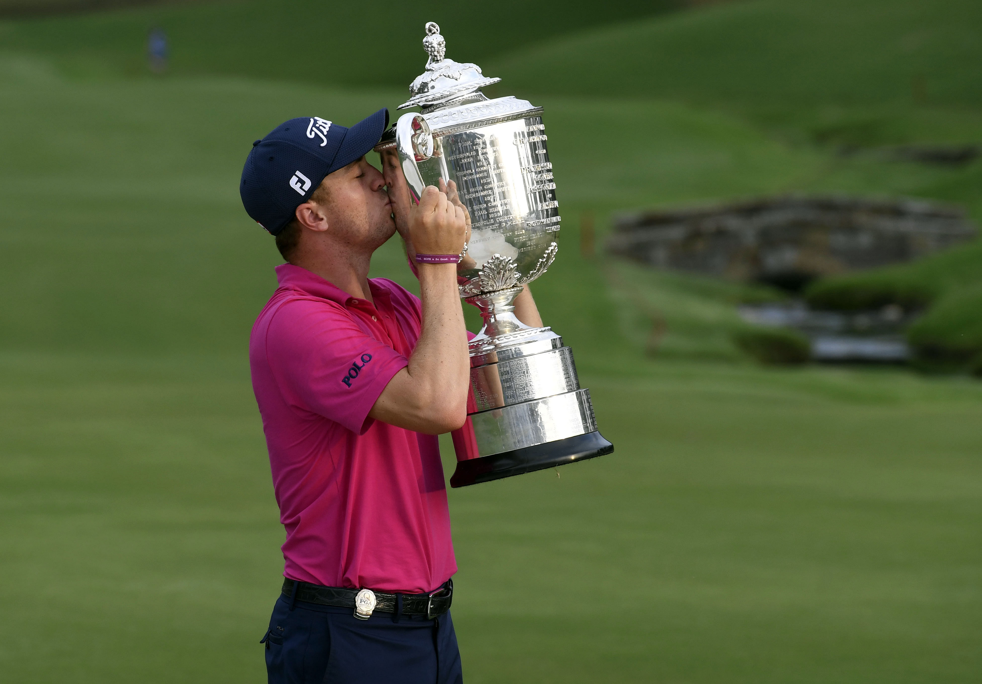 Justin Thomas with his first major win - Source: Imagn